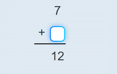 Single Digit - missing addend - with regrouping